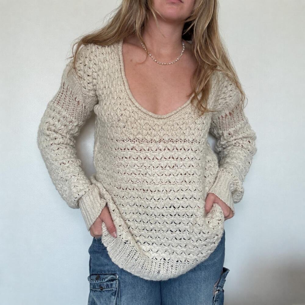Free People 2000s Chunky Open Knit Sweater